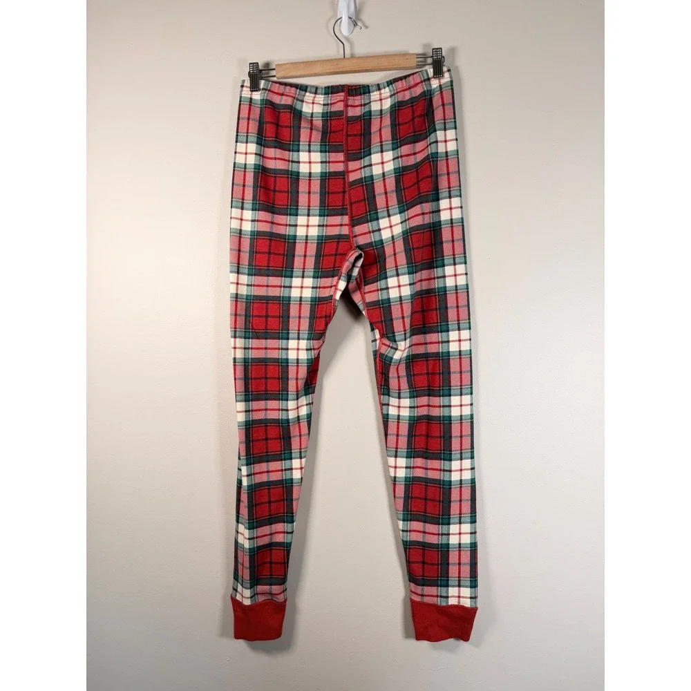 Hanna Andersson Red Plaid Organic Cotton Pajama Pants Large Holiday Tartan